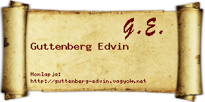 Guttenberg Edvin névjegykártya